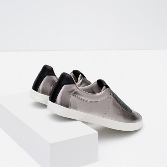 Zara Shiny Plimsolls, Sz 37 - Picture 3 of 14
